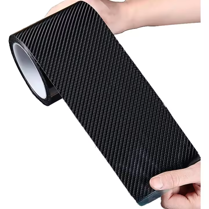 Tira protectora para umbral de puerta de coche, 10 cm x 3 m, fibra de carbono, pegatina protectora para umbral de puerta. - 1