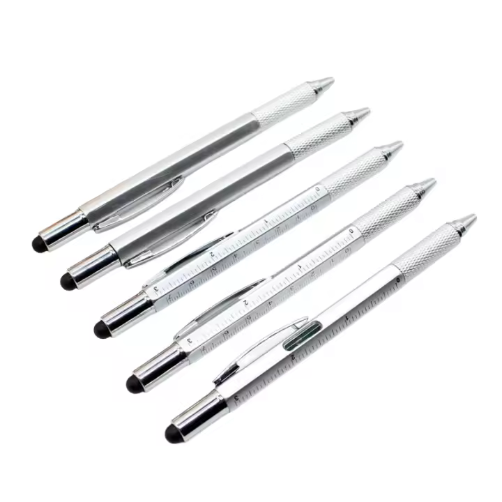 Bolígrafo Multifuncional 7 En 1 Con Herramienta Portátil Medidor Regla Técnica Destornillador Stylus Para Pantalla Táctil Nivel Espiritu - 1