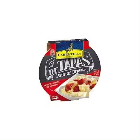 Carretilla Patatas Bravas de Tapas 8 Unidades de 280 GR Platos Listos 30 Segundos en el Microondas con Ingredientes Seleccionados,Sin Gluten y Sin Conservadores ni Aditivos Añadidos. - 1