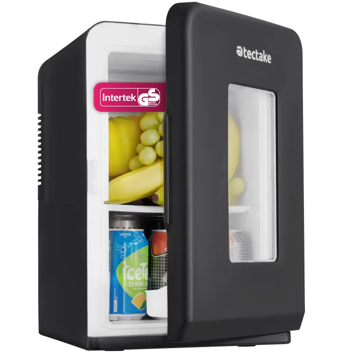Tectake - Mini nevera portátil 4 kg, Frío-calor, 12 V / 220, Cables AC y DC, Incluye asa de transporte, Modo ECO eficiente y silencioso, Estante extraíble y espacio en la puerta, Nevera pequeña para bar, oficina y viajes, Minifrigorífico, 27 x 30 x 41 cm - 1