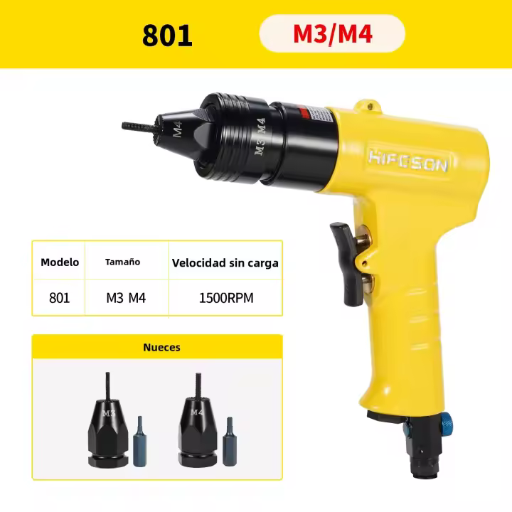 HIFESON Gun De Prensa De Tornillo Pneumático Herramienta De Soldadura Para M3 M4 M5 M6 M8 M10 M12 Uso Comercial Fabricación - 1
