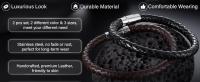 Pulsera de cuero de Maple inoxidable para hombre y Mujer, 2-3 unidades, 19-21 cm. - details 1
