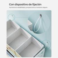 Estantería infantil con 7 cajas de tela, librería y organizador de juguetes, blanco, gris tórtola, 29,5x62,5x60 cm - details 5