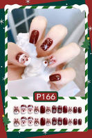 Juego De 24 Uñas Postizas De Acrílico Navidad Con Hojas Plateadas Falsas Uñas Cortas Francesas Adhesivas Removibles Para Fiesta - details 2