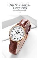 Reloj De Mujer Shengke Moda Diamante Dial Verde Diseño Original Reloj De Cuarzo Resistantes Al Agua Y Choque Con Correa De Cuero Y Caso Redondo - details 5