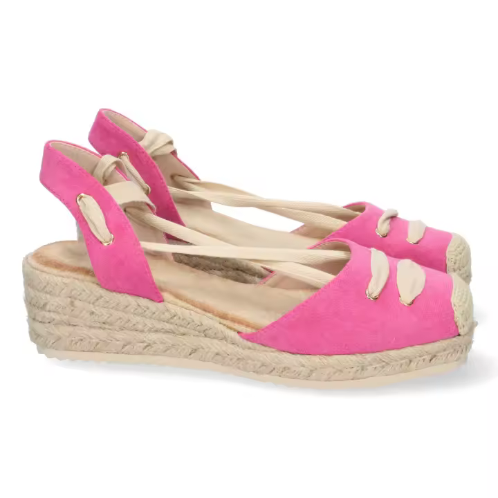 PuntoSalao Sandalias cuña baja mujer color fucsia - 1