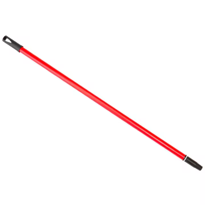 Tradineur - Palo extensible de metal y plástico con sujección por rosca, mango telescópico acoplable a escobas, cepillos, limpieza profesional de zonas de difícil alcance (Rojo - 1,5 metros) - 1