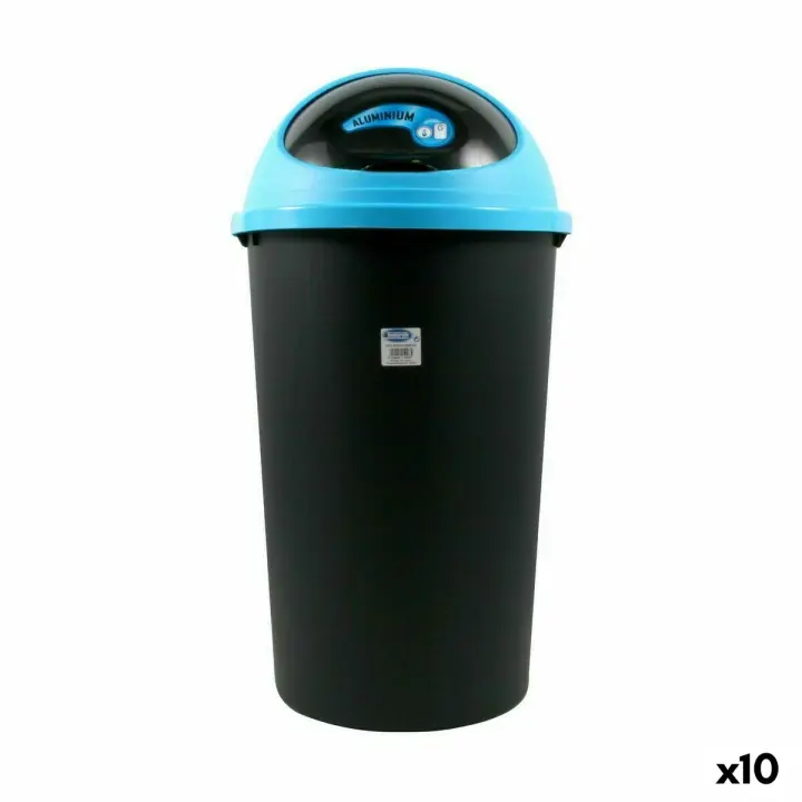 Cubo para la Basura Tontarelli Big hoop Azul Negro 50 L 39 x 39 x 72 cm (10 Unidades) - 1