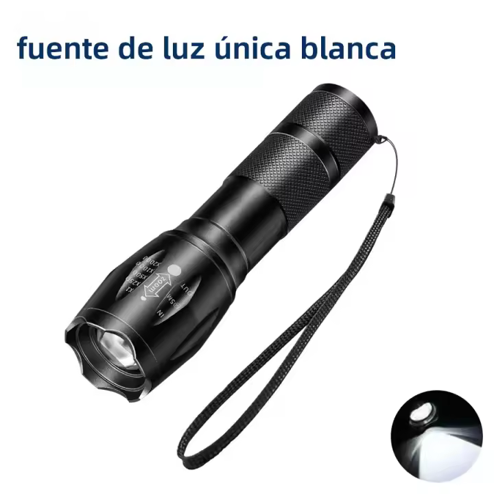 Linterna LED Recargable Multicolor 4 En 1 Luz Fuerte Portátil Impermeable Torcha Mini Lámpara De Camping Con Zoom Y Función De Cargador - 1