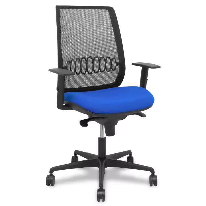 Silla Alares sincro malla negra bali azul brazo regulable - 1