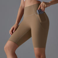 SSITO Pantalones cortos con bolsillos para Gimnasio y Yoga, pantalones cortos de secado rápido para trotar, entrenamiento de Cycling activo, Pantone cortos de Gimnasio para entrenamiento, Fitness, High Belt - details 16