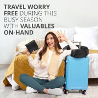 Funda de almohada de viaje rellenable para el cuello, funda de almohada portátil, bolsa de almacenamiento, cojín de avión, almohada de viaje con relleno automático - details 3