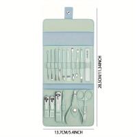 Juego De Tijeras De Uñas Profesional 12/16 Piezas Con Kit Completo De Pedicura Acero Inoxidable Estuche Portátil De Cuero Regalo Ideal - details 4