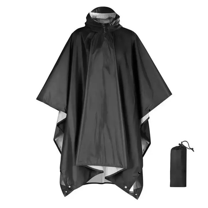 Chaqueta De Lluvia 3 En 1 Para Motocicleta Y Camping Impermeable Con Capucha Cubierta De Mangas Para Hombre Y Mujer - 1