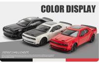 Modelo a Escala Dodge Challenger Hellcat SRT 1:24 Con Sonido Y Luz Vehículo De Colección Miniatura De Metal Y Plástico Para Niños - details 3