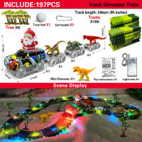 Juguetes De Dinosaurio Crear Un Mundo De Dinosaurio Carreras De Carretera Flexible Con Coche De Santa Claus Para Niños Y Niñas De 3 a 6 Años Regalo - details 2