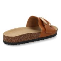 PuntoSalao Sandalias planas cómodas bio en pala para mujer color camel VR5-1757 - details 2