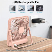Ventilador De Escritorio Portátil Con USB Recargable 180° Inclinable Plegable Con Pantalla De Potencia 5 Velocidades Ultra Silencioso - details 6