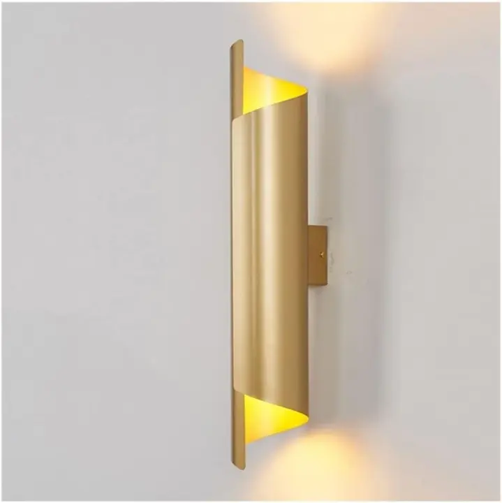 SOMY Aplique de pared para dormitorio, aplique de pared interior de estilo nórdico de lujo, lámpara de pared redonda creativa para dormitorio, mesita de noche, sala de estar, baño, tocador, pasillo Arte de hierro_95X750mm_todo oro Aplique - 1