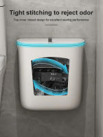 Basurero De Baño Colgante Con Tapa Resistente Al Agua Para Pared Ecológico De ABS Tamaño Delgado Para Inodoro 7/9L - details 5