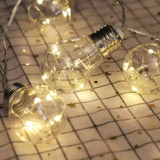 Cadena De Luces Solares LED 5M Impermeables Para Jardín Decoración De Fiesta Y Boda Luz De Amanecer Para Exterior Con 10 Luces Incluidas - 1