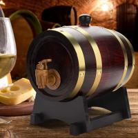 Barrel De Madera Para Whiskey 3L Vintage Oak Tap Dispenser Para Ron Vino Cerveza Herramientas De Cervecería Barra Ecológico Reutilizable - details 9