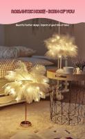 Lámpara de plumas, lámpara de mesa de plumas de avestruz, lámpara de pie, decoración de cabecera de lujo moderna, estilo retro - details 1