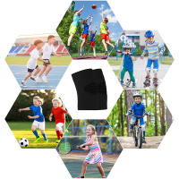 Manguito De Compresión Para Rodilla De Niños Protección Deportiva Para Baloncesto Voleibol Gimnasia Tallas Universales Colores Azul Negro Rosa - details 10