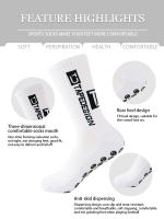 5 Pares De Calcetines De Fútbol Con Barra Media Antideslizante Y Base De Silicona Calcetines De Algodón Grueso Para Baloncesto Y Yoga Para Hombres - details 1