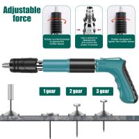 Mini Steel Nail Gun With 100PCS Nail Wall Nail Fastening Tool Air Nailer Adjustable Cement Wall Hand Tool Rivet Tool - details 3