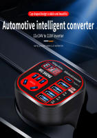 Inversor De Potencia Para Coche 24V 12v 220v 120W Con Pantalla LED 3 Tipos De Inversor Montado En El Coche Cargador QC Portátil - details 0