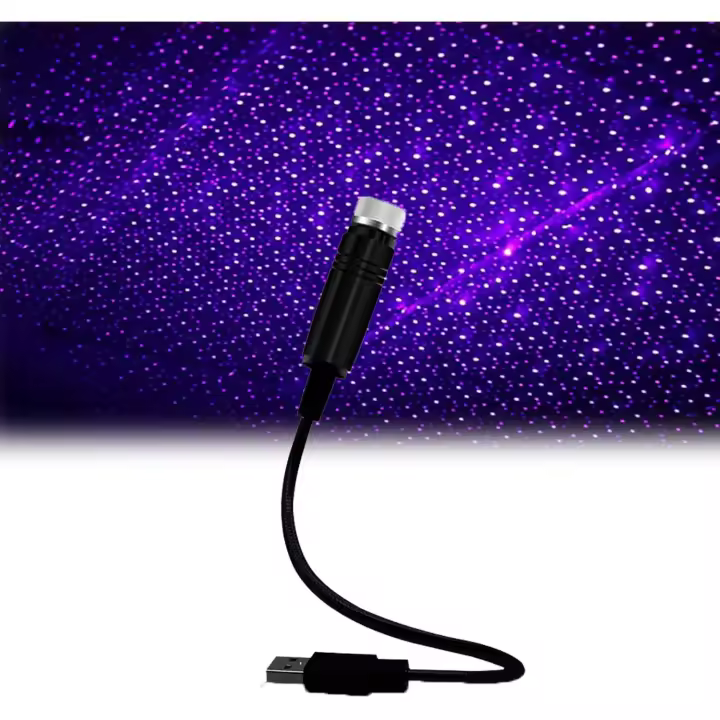 Luces, Mini lámpara de proyección LED Star Night USB, Mini lámpara de proyección LED, Luces de estrellas para automóvil, para luces de techo de aula (púrpura * 3) - 1