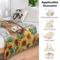 Manta De Peluche Suave Highland Cow Para Niñas Regalo Cálido Para Cumpleaños Y Graduación Amarilla Manta De Viaje Rectangular Antipelusa Para Adultos Uso En Picnic Y Viaje - details 7
