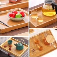 HOGUITA-Juego de 2 Bandejas de Bambú Apilables Para Servir Con Asas, Bandejas De Madera Portátiles Para Desayuno, Comida, Café, Aperitivos o Decoración, Bandejas Resistentes y Elegantes Para El Hogar, Cocina o Uso Diario - details 7