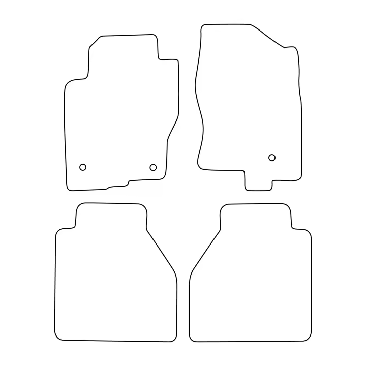 Juego completo de alfombrillas de terciopelo para Nissan Pathfinder II R51 Lift 2010-2014 - acabado en rojo - 1