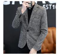 Chaqueta De Moda Para Hombres Estilo Británico Trasnochada Elegante Y Casual Ajustada Con Cuadros Para Bodas Y Trabajo - details 5