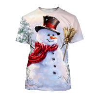 Camiseta De Verano Con Estampado Creativo De Hombre De Navidad 3D Muñeco De Nieve Diseño Lindo Y Caliente Para Uso Diario - details 5