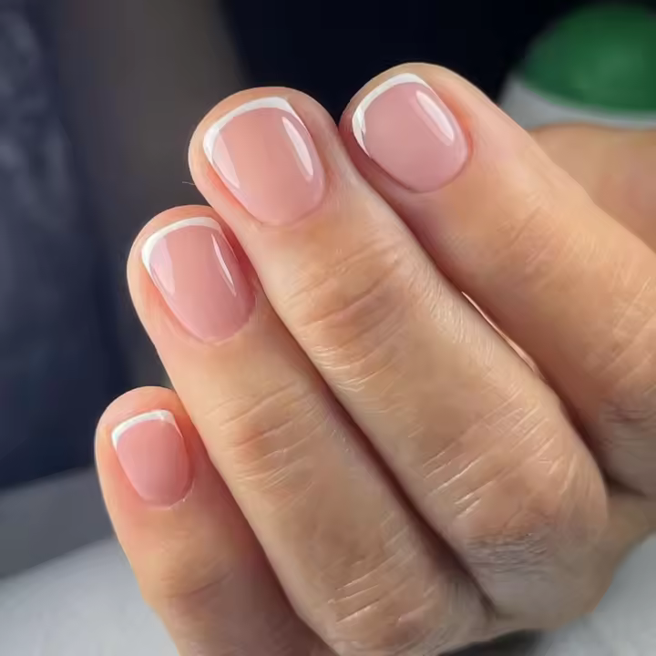 24Pcs Uñas Falsas Cortas Y Redondas En Blanco Con Borde Francés Uñas Postizas Detenables Cubiertas Por Encima Para Manicura - 1