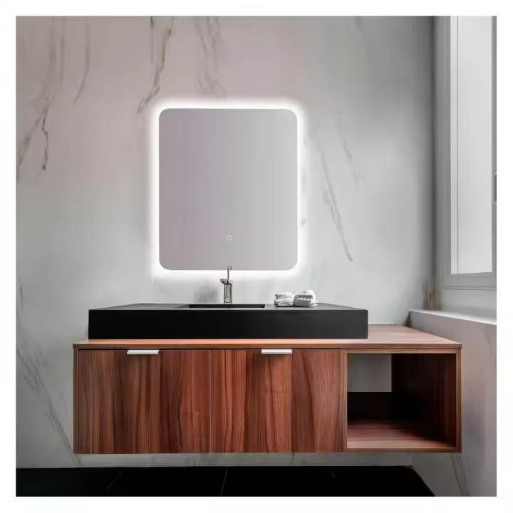 APLIKE BATHROOM LIGHTING - Modelo Madison | Espejo de Baño con Luz LED - Botón Touch de Encendido - Luz Blanca Fría (5700K) - 1