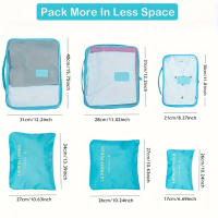 Organizador De Viaje 6pcs Bolsas De Almacenamiento Portátiles Organizador De Maletas Para Mujeres Bolsa De Ropa Y Zapatos De Viaje - details 2