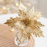 Decoraciones De Navidad Glitosa Con Flores Artificiales Árbol De Navidad Colgante Wreath Adornos Fiesta De Año Nuevo Regalos Para Niños 2025 - details 0