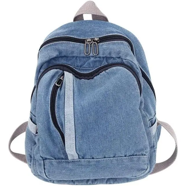 Harajuku Preppy - Mochila vaquera vintage japonesa casual para mujer, mochilas estéticas retro de viaje - 1