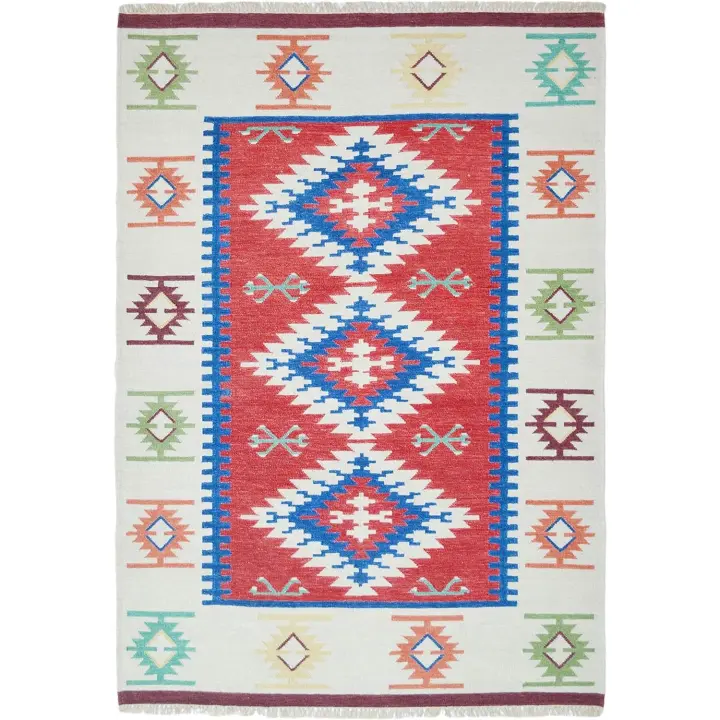 Ottoman Empire  - Alfombra Kilim India de lana  para decoracion salon , dormitorios , estilo moderno , boho ,  juvenil - 1