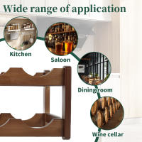 Estante De Vino Para 8-12 Botellas Soporte De Cocina Organizador De Barra Ecológico Y Espacioso Para Cubas Y Botellas De Vino Rojo - details 6