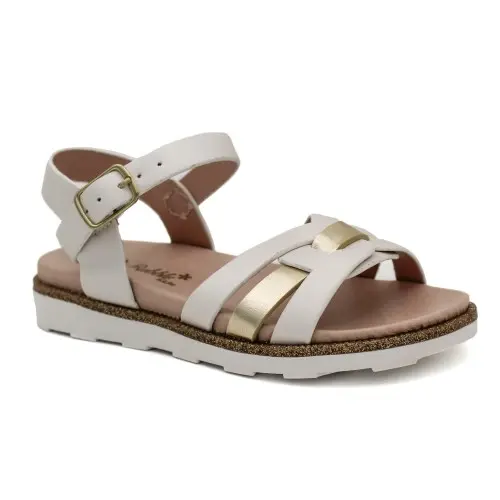 Sandalias niña blancas BUBBLE KIDS C1340 con hebilla. - 1