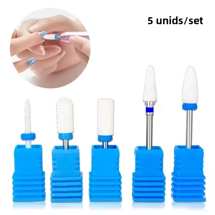 Juego De 5 Piezas De Brocas De Uñas De Cerámica Para Máquina Eléctrica Herramientas De Manicura Y Pedicura Accesorios De Uñas - 1