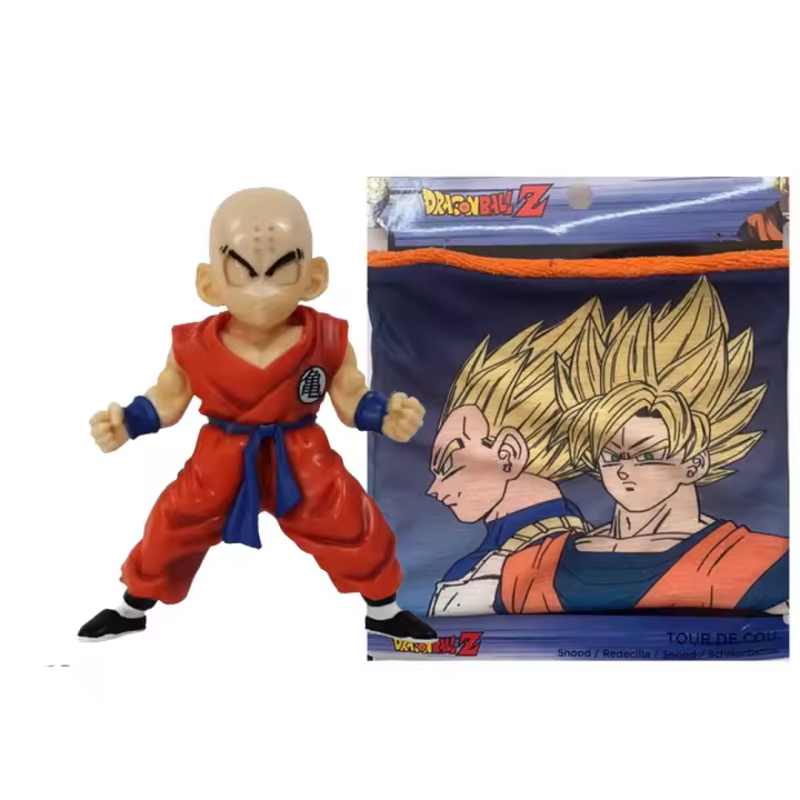 dragon ball ,sheron,bluma,goku, braga de cuello ,regalo,invierno ,braga cuello con figuras dragon ball ,bulma ,KRILLIN_FIGURA PVC,MARUKATSU - 1