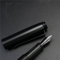 Pluma De Tinta De Acero Titánico Con Nib Negro Samurai Recargable 0.5mm Textura De Árbol Pluma De Escritura Metálica Suministros De Oficina - details 6
