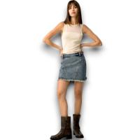 Falda Denim Dua Tiffosi - Tachas y Bajo Deshilachado - details 0