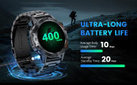 Reloj inteligente 2025 para hombre, contador de pasos, contador de pasos, 3 correas de reloj, resistente al agua, para Android iOS, 400 mAh, reloj inteligente militar, color plateado - details 3